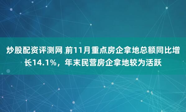 炒股配资评测网 前11月重点房企拿地总额同比增长14.1%，年末民营房企拿地较为活跃